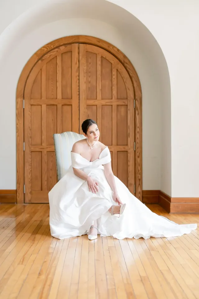 Portrait mariée voûtes Abbaye d'Oka
