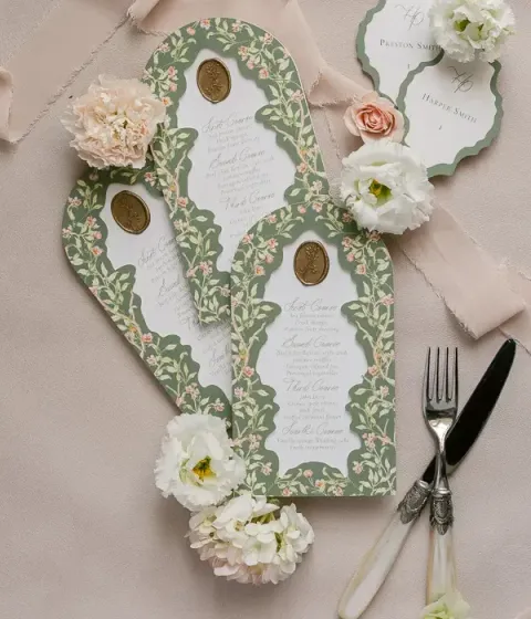 Menu calligraphié
