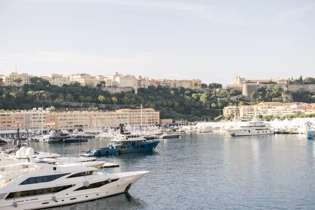Port de Monaco et ses yachts vus depuis les hauteurs